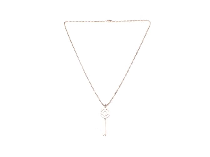 Tiffany & Co Atlas Key Pendant Necklace Silvery Metal  ref.1071846