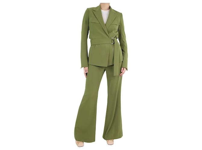 Autre Marque Ensemble blazer et pantalon portefeuille vert - taille UK 8 Triacétate  ref.1071881