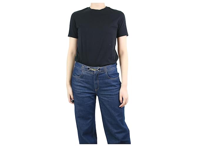 Acne Camiseta preta de manga curta com gola redonda - tamanho S Preto Algodão  ref.1071888