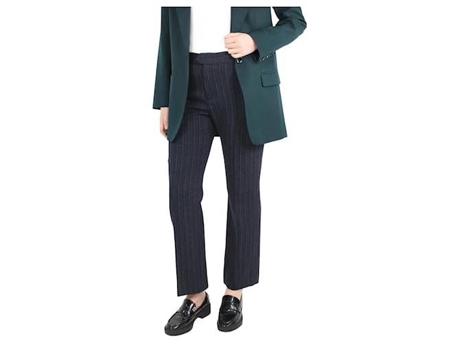 Isabel Marant Pantalon droit bleu à fines rayures en laine mélangée - taille FR 38  ref.1071908