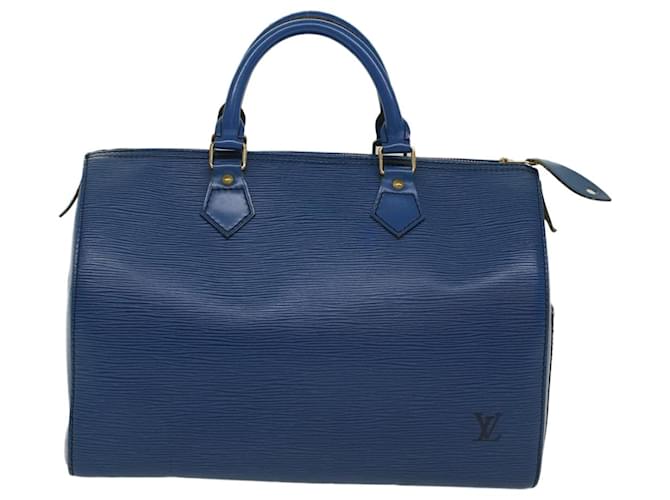 Louis Vuitton Speedy Azul Couro  ref.1071923