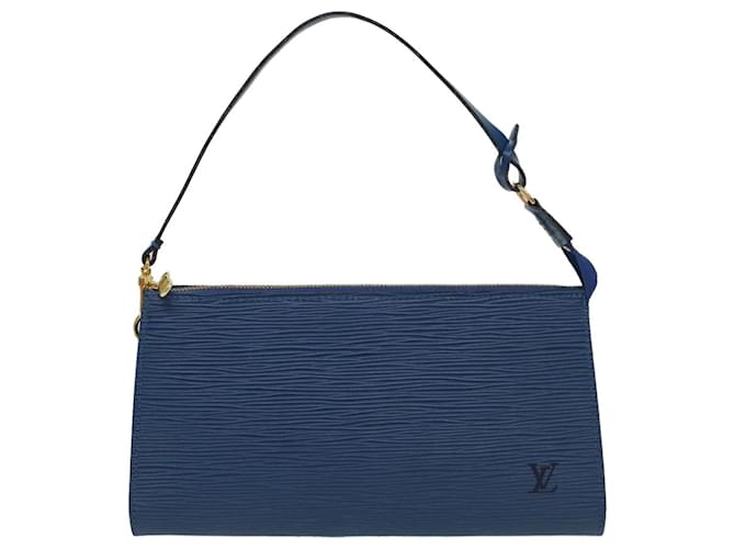 Louis Vuitton Pochette Accessoire Azul Couro  ref.1072000