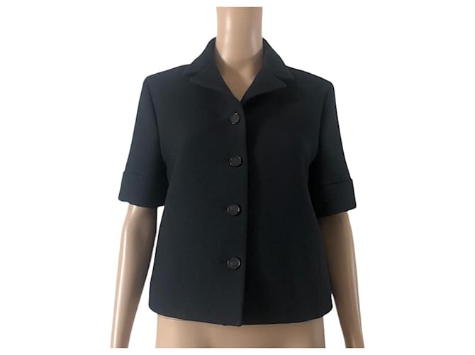 Chaqueta Dior en lana y seda negra Primavera-Verano 2022 Negro  ref.1072125