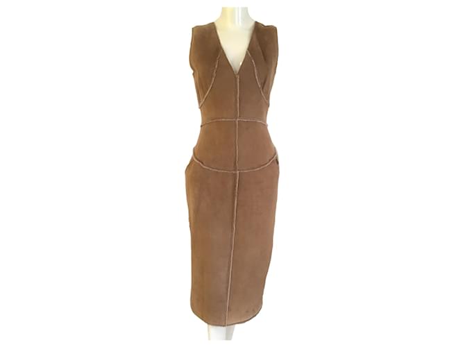 Chanel Dress Brown Fur  ref.1072167