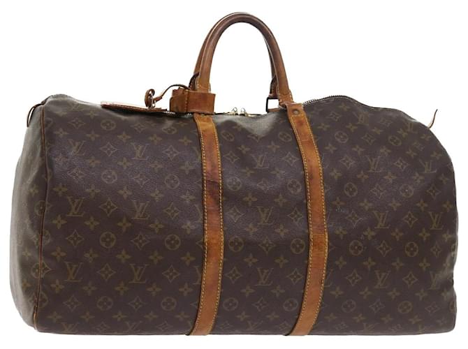 Louis Vuitton Monogram Keepall 55 Boston Bag M41424 LV Auth ac2219 Cloth  ref.1072255