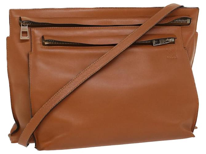 LOEWE Shoulder Bag Leather Brown Auth hk848  ref.1072279