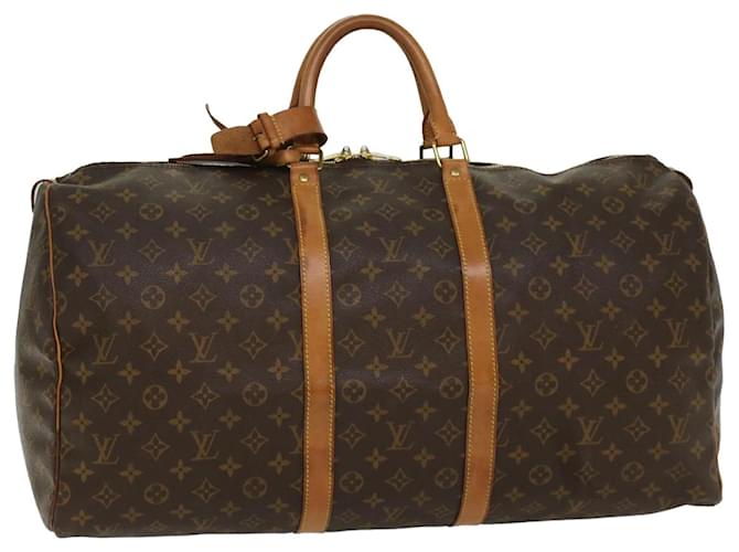 Louis Vuitton Monogram Keepall 55 Boston Bag M41424 LV Auth 53981 Cloth  ref.1072363
