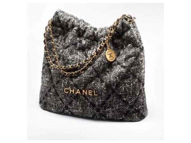 Chanel 19 Chanel Handtaschen Grau Wolle  ref.1072541