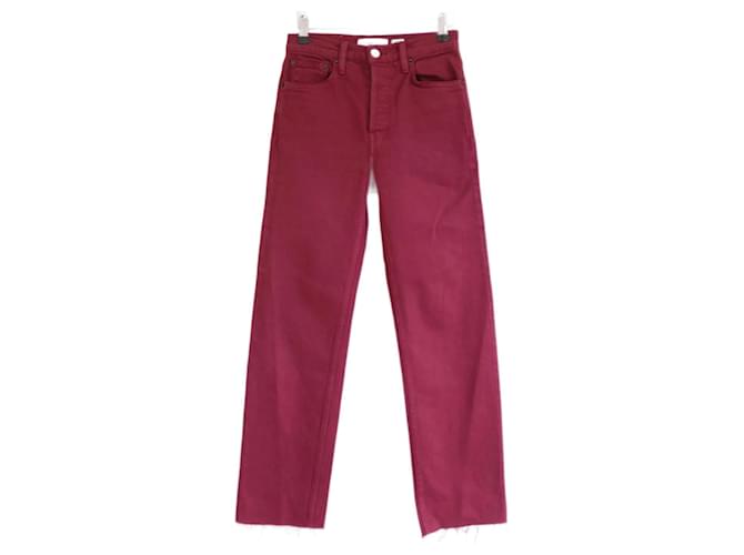 Re/Done RÉ/Calça jeans vermelha cortada Vermelho  ref.1072544