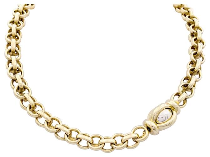Vintage Pomellato-Halskette, zwei golds. Weißgold Gelbes Gold  ref.1072552