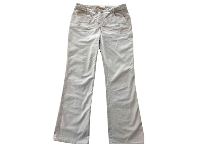 Chanel jeans 38 Beige Grey Cotton Elastane  ref.1072644