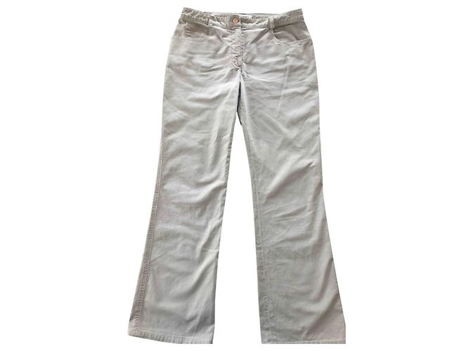 Vaqueros Chanel de Algodón Beige Gris 38 