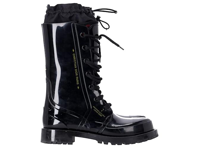 Dior Diorcamp Lace-Up Boots in Black Rubber  ref.1072711