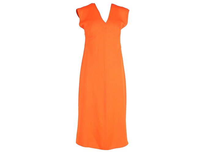 Vestido Joseph com decote em V em viscose laranja