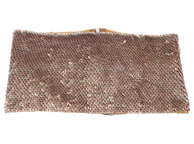 Cinturón ancho con cremallera y lentejuelas doradas de Dries Van Noten Dorado  ref.1072753