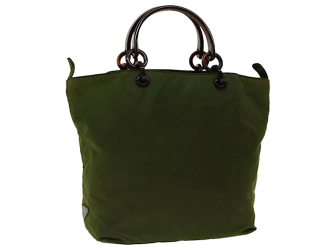 PRADA Hand Bag Nylon Green Auth bs5149  ref.1072914