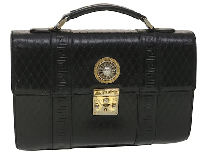 Versus Versace Gianni Versace Hand Bag Leather Black Auth bs4533  ref.1072922