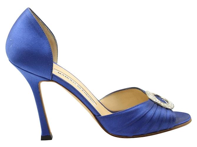 Manolo blahnik royal blue on sale heels