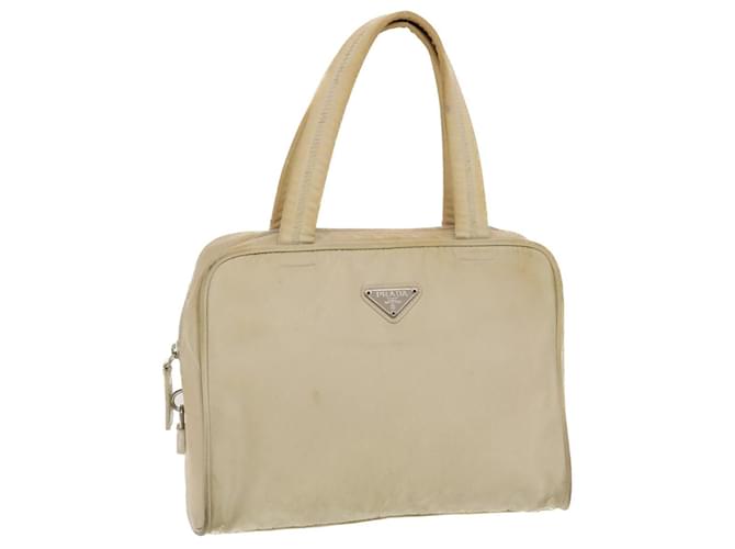 PRADA Hand Bag Nylon Beige Auth bs5267 Brown  ref.1073007