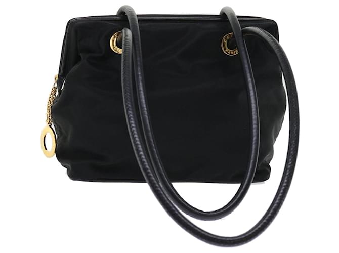 Céline CELINE Shoulder Bag Nylon Leather Black Auth ep1289  ref.1073109
