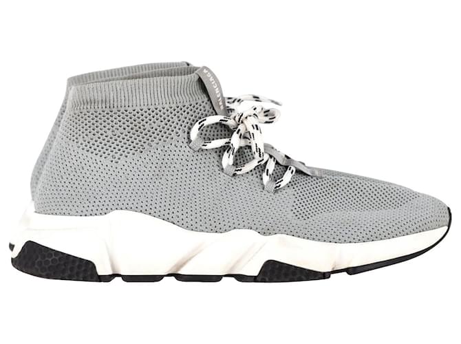 Balenciaga Speed 2 Lace Up Sneakers in Grey Polystyrene Synthetic  ref.1073128