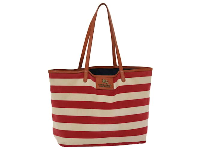 BURBERRY Blue Label Tote Bag Canvas Red White Auth bs6604 Cloth  ref.1073301