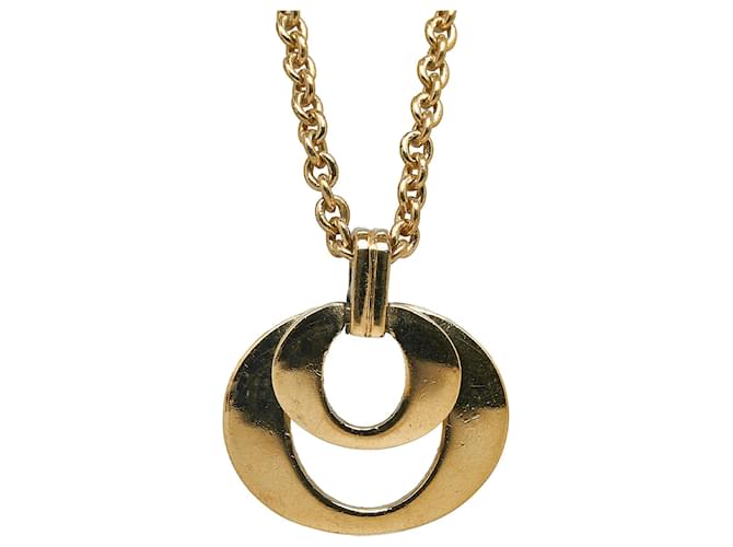 Collar con colgante Dior Gold Logo Dorado Metal Chapado en oro  ref.1073361