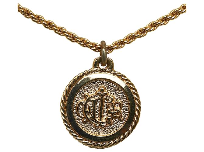 Collana con pendente color oro Dior D'oro Metallo Placcato in oro  ref.1073386