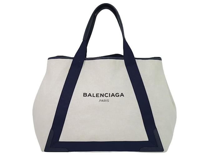 Everyday Balenciaga Navy Cabas Beige Cloth  ref.1073535