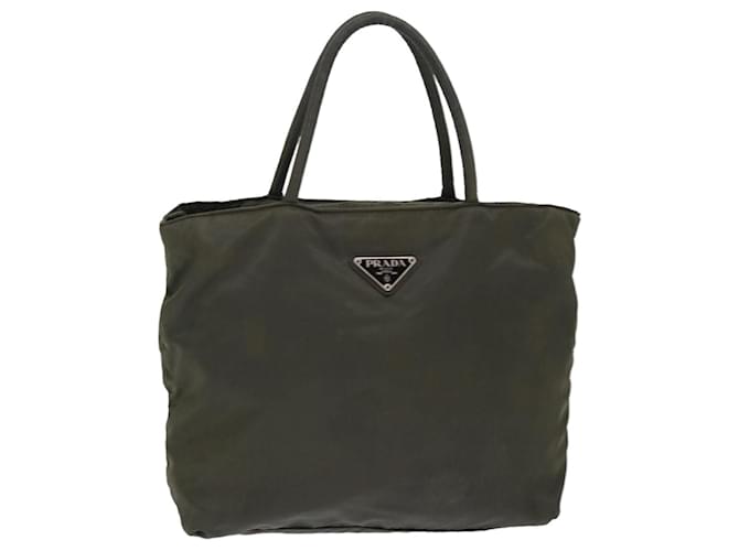 PRADA Hand Bag Nylon Khaki Auth 50558 Green  ref.1073648
