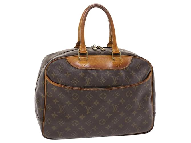 LOUIS VUITTON Monogram Deauville Hand Bag M47270 LV Auth 50336 Brown Cloth  ref.1073655