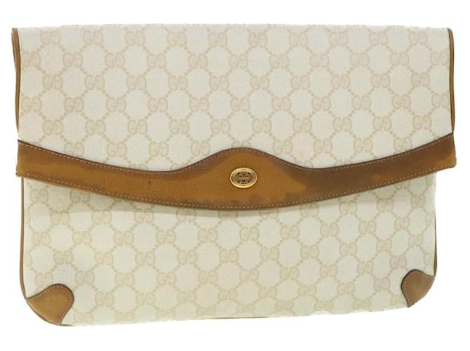GUCCI GG Canvas Clutch Bag PVC Leather White 156.02.075 auth 50774 Synthetic Leatherette  ref.1073680