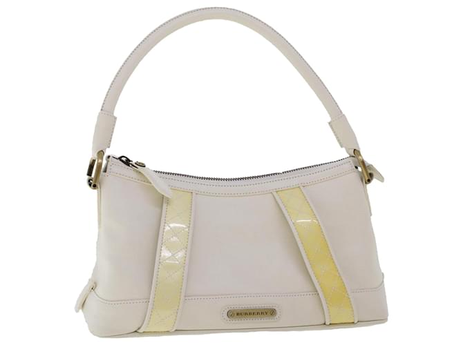 BURBERRY Shoulder Bag Leather White Auth am4832  ref.1073765