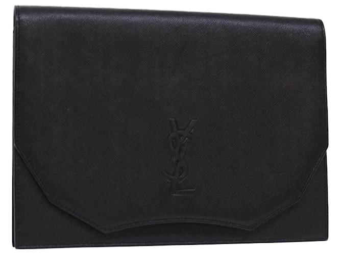 Yves Saint Laurent SAINT LAURENT Clutch Bag Leather Black Auth am4881  ref.1073944
