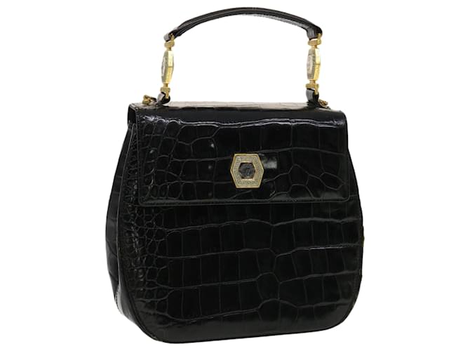 Versus Versace Gianni Versace Hand Bag Leather Black Auth bs5586  ref.1074006