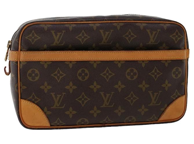 Louis Vuitton Monogram Compiegne 28 Clutch Bag M51845 LV Auth am4834 Brown Cloth  ref.1074034
