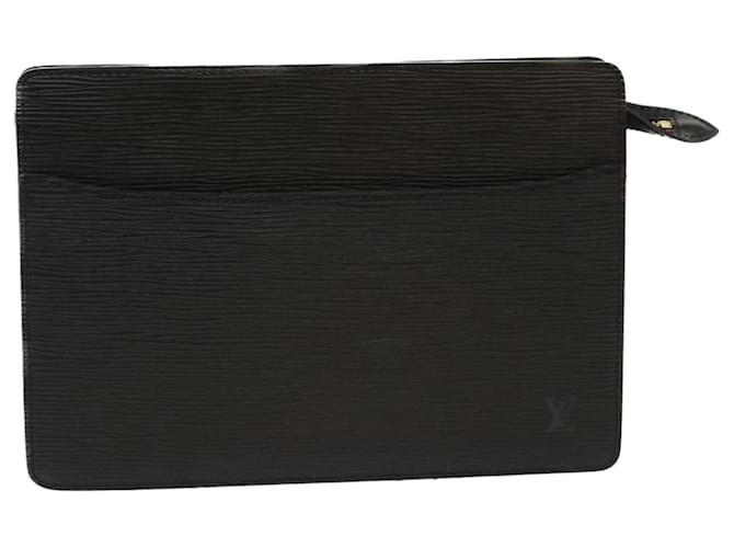 LOUIS VUITTON Epi Pochette Homme Clutch Bag Black M52522 LV Auth th3868 Leather  ref.1074074