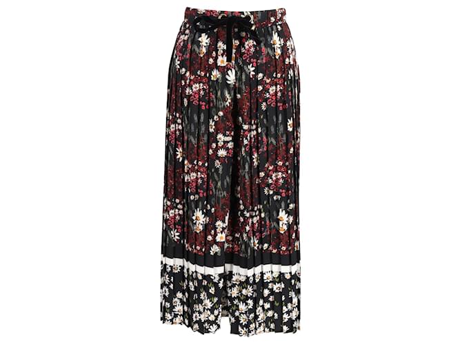 Autre Marque Pantalones cortos de pierna ancha con estampado floral de nácar en seda multicolor  ref.1074085