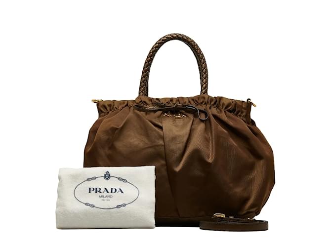 Prada Tessuto Handbag Brown Cloth  ref.1074155