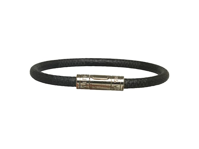 Louis Vuitton Damier Graphite Keep It Bracelet M6140E Black Cloth  ref.1074184