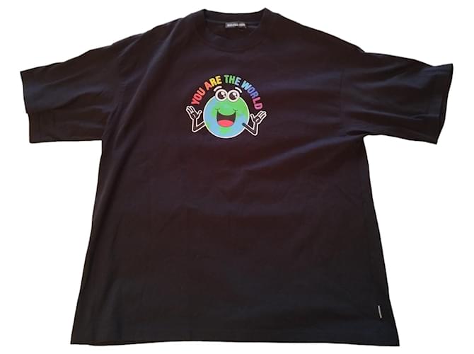 T-shirt Balenciaga en coton noir  ref.1074214