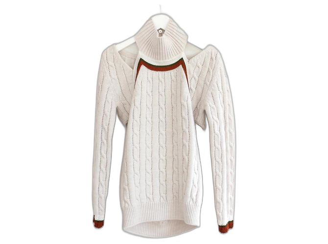 Rosie Assoulin Hold My Bolero Cabrio-Pullover. Creme
