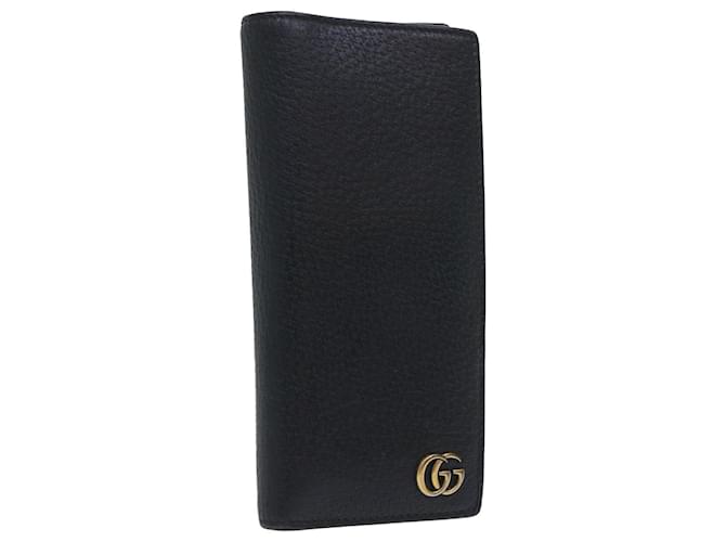 GUCCI GG Marmont Wallet Leather Black Auth am4987  ref.1074584