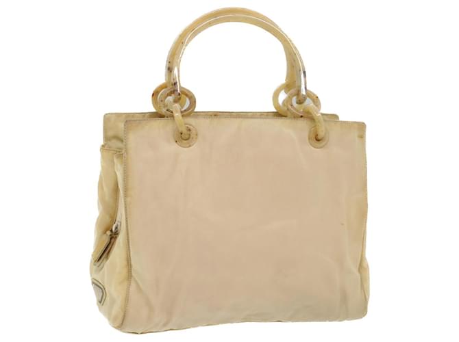 PRADA Hand Bag Nylon Beige Auth bs8274  ref.1074643