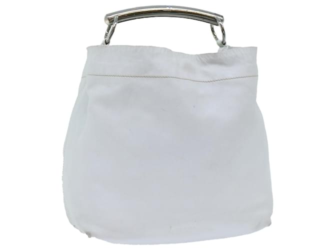 PRADA Shoulder Bag Leather White Auth ki3448  ref.1074674