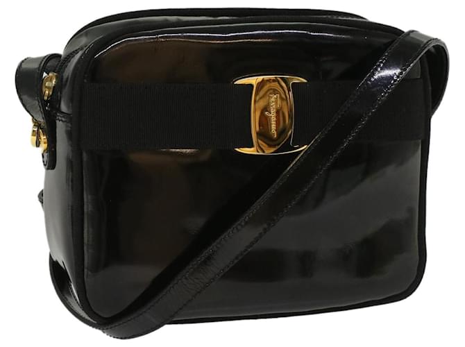 Salvatore Ferragamo Shoulder Bag Patent leather Black Auth ar10217  ref.1074684