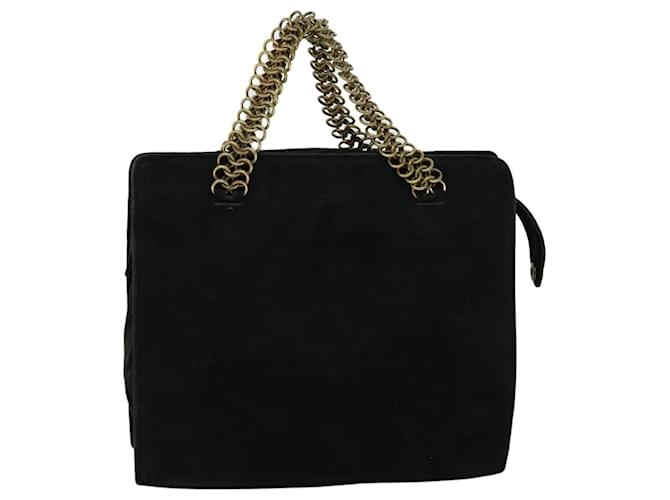 PRADA Chain Hand Bag Suede Black Auth bs8254  ref.1074691