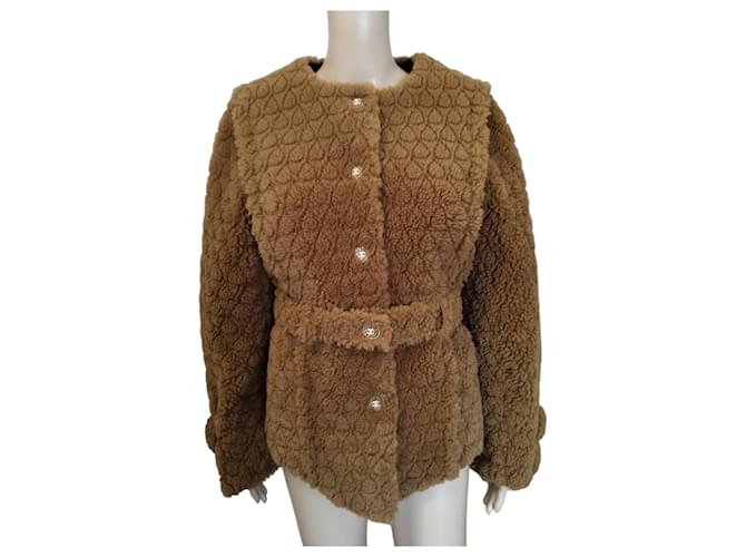 Chanel camel fur jacket 21a Brown  ref.1074817