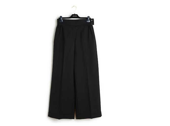 Louis Vuitton Extra wide legs wool pants FR42 Black  ref.1074892