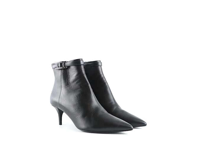 Hermès HERMES  Boots T.eu 38 leather Black  ref.1074932